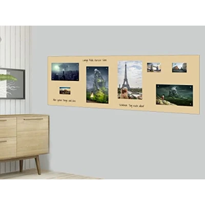 Abbildung von Magnetfolie Haftgrund für Magnete Magnettafel Ferrofolie selbstklebend beschreibbar, abwischbar, magnetisch (beige, 150x75cm)