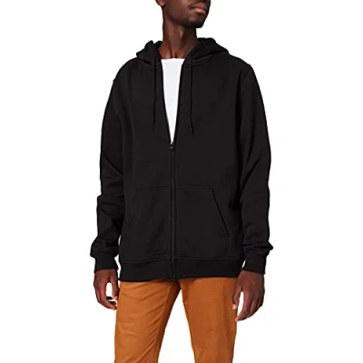 Abbildung von Build Your Brand Herren Heavy Zip Hoody Jacke, per pack Schwarz (Charcoal 00091), Small (Herstellergröße: S)