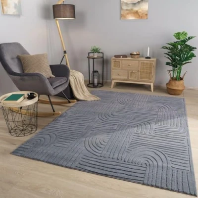 Abbildung von TT Home Teppich &quot;Flevo 206&quot;, rechteckig, 14 mm Höhe, Wohnzimmer Esszimmer Kurzflor Geometrisches Muster Skandi