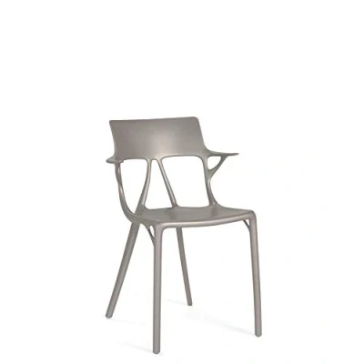 Abbildung von Kartell A.I. Stuhl, Polypropylen, Metallic Grey, 55 x 59 94 cm, 2 Stück