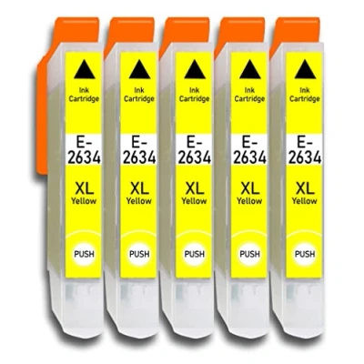 Abbildung von 5er Yellow Druckerpatronen Kompatibel für Epson Nr.26XL Expression Premium XP 510 520 600 605 610 615 620 625 700 710 720 800 810 820