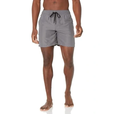 Abbildung von Amazon Essentials Herren Badehose, Schnell Trocknend, 18 cm, Dunkelgrau, L