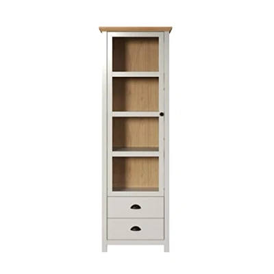 Abbildung von trendteam smart living Vitrine Schrank Wohnzimmerschrank Wohnzimmer Landside Aufbaumaß (BxHxT) 65 x 201 41 cm Farbe Lichtgrau mit Artisan Eiche 2118131F4