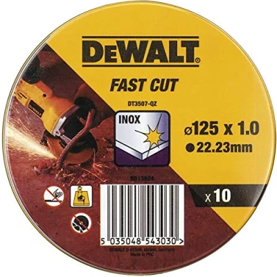 Abbildung von DeWALT DT3507 QZ Trennscheibe für Edelstahl, rostfreien Stahl 10 Stück 125 mm