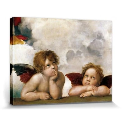 Abbildung von 1art1 Raphael Poster Raffaels Engel (Detail) Bilder Leinwand Bild Auf Keilrahmen XXL Wandbild Kunstdruck Als Leinwandbild 80x60 cm