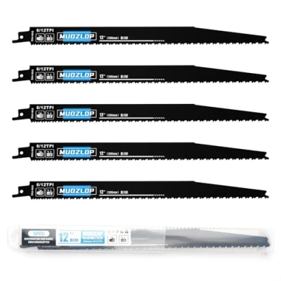 Abbildung von MUOZLOP 5 Pack 12 inch Säbelsägeblätter Set，6/12 TPI Sägeblätter für Säbelsäge，für Holz/Metall (5, 6/12TPI 300mm)