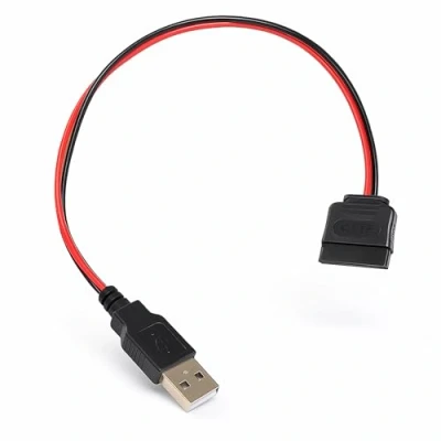 Abbildung von Aukson P52 USB Stecker auf SATA 15 Pin Adapter Netzteil für Festplatten kompatibel mit Serien ATA Standard 30cm
