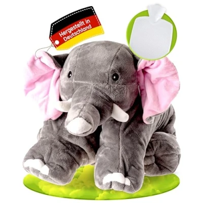 Abbildung von Hugo Frosch Wärmflasche Auslaufsicherer Bauchwärmer 1.8L, Kuscheltier Elefant, (42x50x13 cm), Flauschige Wärmflasche, Geborgenheit &amp; Wärme, Made in Germany