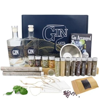 Abbildung von L&amp;G® Gin set Gewürz und Zubehörset für personalisierte Kreationen, ideales einzigartiges Geschenk Weihnachten, Geburtstag oder Valentinstag, unvergleichliches DIY Verkostungserlebnis