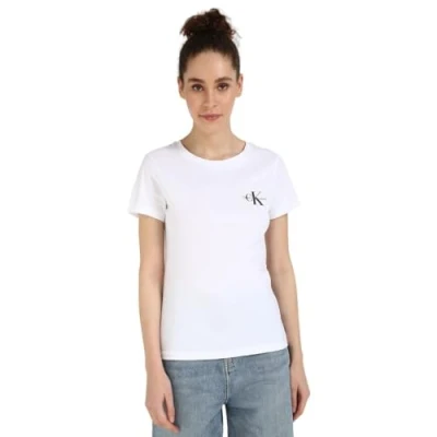 Abbildung von Calvin Klein Jeans Monologo SLIM TEE 2 PACK Tshirt basic, Damen, Größe: Small, Leek green/bright white