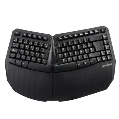 Abbildung von Perixx PERIBOARD 613B Ergonomische kabellose Mini Tastatur mit Dual Modus 2,4 G und Bluetooth, kompatibel Windows 10 Mac OS X System, Schwarz, spanisches Layout