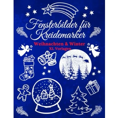 Abbildung von Fensterbilder für Kreidemarker Weihnachten &amp; Winter: Weihnachtliche Fensterdeko Schablonen Dein Fenster Große und kleine Motive Erwachsene ... Kreidestift Window Color Vorlagen