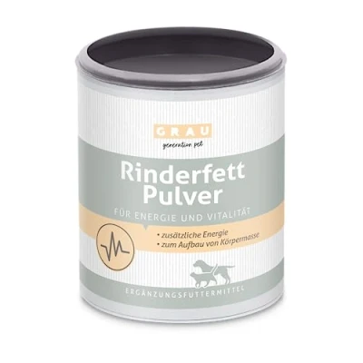 Abbildung von GRAU das Original Rinderfettpulver, der schelle Energielieferant mit 80 % Fettanteil, 1er Pack (1 x 200 g), Ergänzungsfuttermittel für Hunde &amp; Katzen