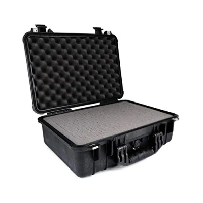 Abbildung von PELI 1500 Wasserdichter Koffer, IP67 Rated, 19L Volumen, Mit Schaumstoffeinlage (Anpassbar), Schwarz