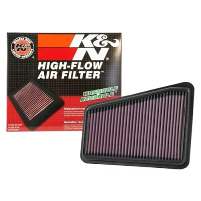 Abbildung von K&amp;N Motorluftfilter: wiederverwendbar, alle 75.000 Meilen reinigen, waschbar, Premium, Ersatz Autoluftfilter: kompatibel mit 20182019 GENESIS/KIA (G70, Stinger), 335067