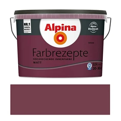 Abbildung von Alpina Wand und Deckenfarbe Farbrezepte 2,5 Liter Sinfonie Matt