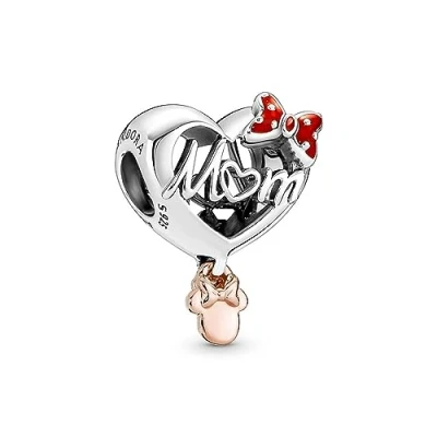 Abbildung von Pandora Charm Einhänger Disney 781142C01 Minnie Maus Mum Herz Silber 14k Rosé Vergoldet
