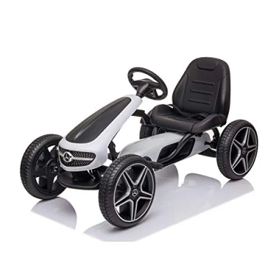 Abbildung von FINOOS Mercedes Go Kart Lizenziert Kinder Pedal Auto Tretauto Cart Kettenantrieb Eva Reifen (Weiß)