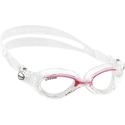 Abbildung von CRESSI Lady Flash Goggles Clear/Clear Pink_Clear Lens Damen Schwimmbrille mit separatem Okular Anti Beschlag, Kratz und UV Gläsern, Klar/Klar Rosa_Klare Linse, Einheitsgröße