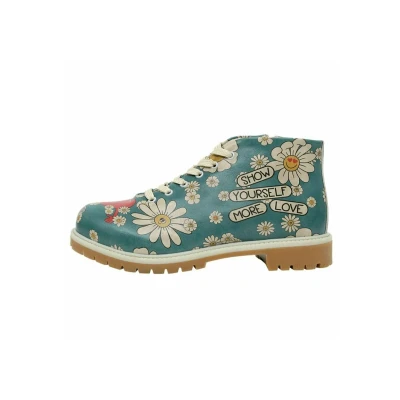 Abbildung von Dogo Schnürstiefelette blaubeige, Damen, Größe: 37, Blau beige Schuhe