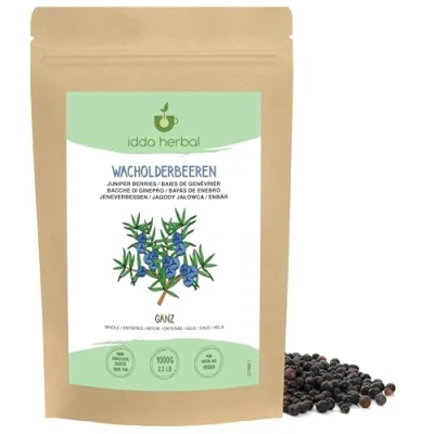 Abbildung von Wacholderbeeren getrocknet (1kg), ganz, Roh und ungesüßt, 100% Natürlich rein, Vegan