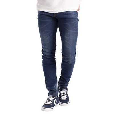 Abbildung von BlauerHafen Slim Fit Jeans Herren Jeanshose Stretch Designer Hose Super Flex Denim Pants 2 Seitentaschen, Gesäßtaschen und 1 vordere Münztasche