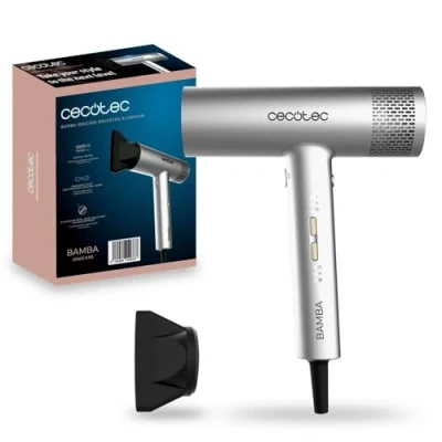 Abbildung von Cecotec Haartrockner mit digitalem Motor Bamba IoniCare RockStar Aluminum. 2000W, 105.000 U/min, Ionentechnologie, 3 Geschwindigkeiten und 4 Temperaturen, inklusive Präzisionsdüse.