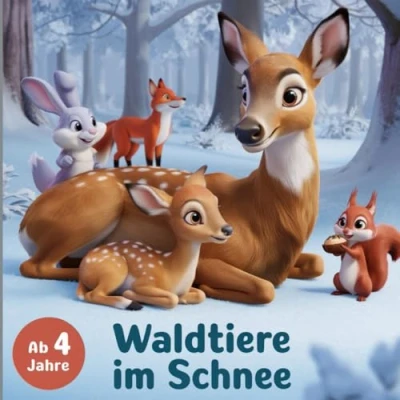 Abbildung von Waldtiere im Schnee Malbuch für Kinder ab 4 Jahre mit 50 wunderschönen Ausmalbildern