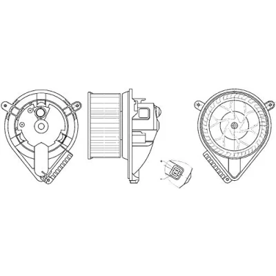 Abbildung von MAHLE ORIGINAL AB 272 000S Innenraumgebläse für Fahrzeuge mit/ohne Klimaanlage Links /Rechtslenker MERCEDES BENZ: V Klasse, Vito Bus