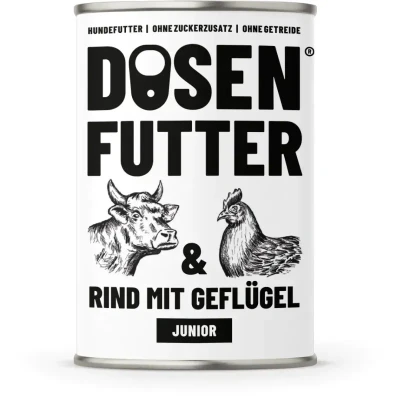 Abbildung von Schnauze &amp; Co. Hundenassfutter Dose JUNIOR RIND GEFLÜGEL 6x400g