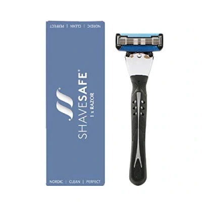 Abbildung von ShaveSafe Razor Rasierer Herren Shaver Rasiermesser Klingen Gesichtrasierer, Körperrasierer Und Intimberich Mit 5 Fach Rasierklingen
