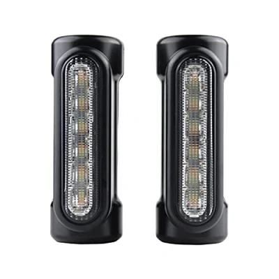Abbildung von XIEJING Motorrad Hauptscheinwerfer，Motorrad Nebelscheinwer Highway Bar Switchback Driving Light White with Bernstein für Harley Motorcycle Touring Bikes Crash Bars (Color : Black)