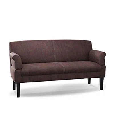Abbildung von CAVADORE 3 Sitzer Küchensofa Malm, Sitzbank für Küche oder Esszimmer in Lederoptik, Inkl. Armteilverstellung, Federkern und moderner Kontrastnaht, 182 x 97 78, Mikrofaser: braun