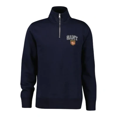 Abbildung von GANT Herren Graphic Half Zip Sweatshirt, Evening Blue, XXL