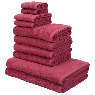 Abbildung von my home Handtuch Set &quot;Inga, Duschtücher, Handtücher, Gästetücher, Seiftücher&quot;, (10 St.), Handtücher mit feiner Bordüre, 100% Baumwolle, einfarbig, weich