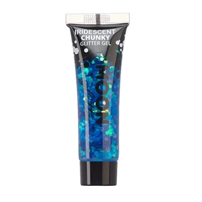 Abbildung von Schillerndes Glitter Gel von Moon 12ml Blau Glitzer Gesichtsfarbe