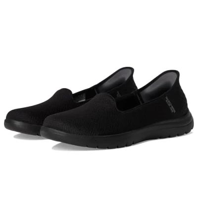 Abbildung von Skechers Mädchen Flex für Unterwegs Hausschuh, Textil Schwarz, 35.5 EU