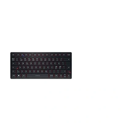Abbildung von CHERRY KW 9200 MINI, Kompakte Multi Device Tastatur für bis zu 4 Geräte, Pan Nordisches Layout (QWERTY), Bluetooth, 2,4 GHz oder Kabel, Wiederaufladbar, Schwarz