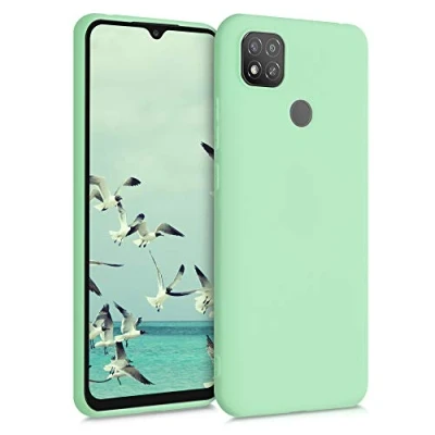 Abbildung von kwmobile Hülle kompatibel mit Xiaomi Redmi 9C weiches TPU Silikon Case Cover geeignet für kabelloses Laden Mintgrün matt