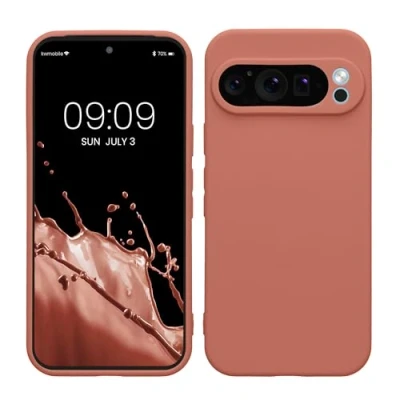 Abbildung von kwmobile Handyhülle kompatibel mit Google Pixel 9 Pro Hülle Handy Case aus weichem Silikon in Winter Rose