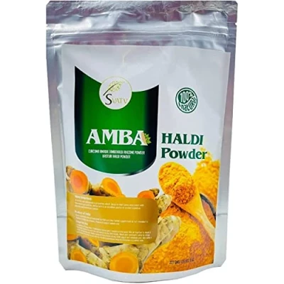 Abbildung von SVATV Natürliches Wildes Kurkuma Pulver Wild Turmeric Powder Amba Haldi Kasturi Manjal Curcuma Aromatica Für strahlende Haut Größe 227g
