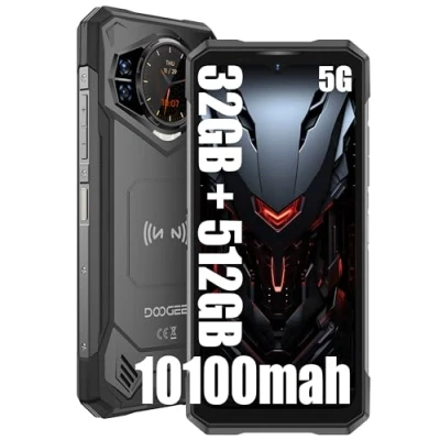 Abbildung von DOOGEE S200 X 5G Simlockfreie Handys (2025), 32GB + 512GB, 10100mAh/33W, Rugged 4G Smartphone Ohne Vertrag, 100MP 20MP (Vision Nocturne) 20MP, Android 14 6,72 pollici AMOLED FHD+, NFC (Schwarz)