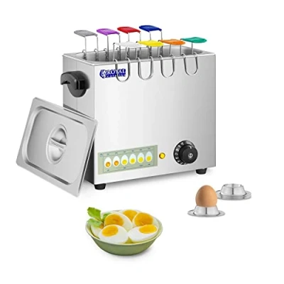 Abbildung von Royal Catering Eierkocher 8 Eier 2600W 30 110C Edelstahl Warmhaltefunktion, 2600 W