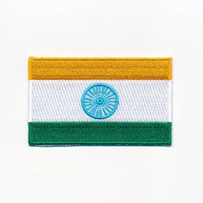 Abbildung von hegibaer 40 x 25 mm Indien Flagge Neu Delhi Republic of India Aufnäher Aufbügler 0941 A
