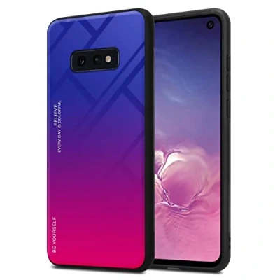 Abbildung von Cadorabo Hülle kompatibel mit Samsung Galaxy S10e Schutzhülle TPU Silikon Case Glas Slim Kratzfest Weiche Gummi Rundumschutz für in Schwarz