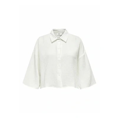 Abbildung von JdY Damen JDYTHEIS 3/4 Crop Shirt WVN Dia NOOS Hemd, Cloud Dancer, XS
