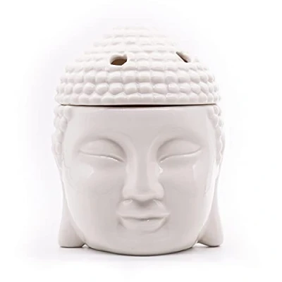 Abbildung von Candle Brothers Teelicht Duftlampe Buddha Aromalampe für Duftwachs Raumduft mit Keramik Weiß Lampe Büro, Schlafzimmer, Yoga