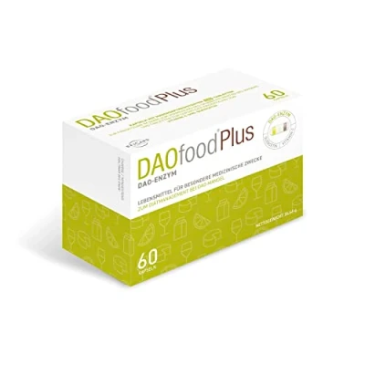 Abbildung von DR Healthcare Plus Nahrungsergänzungsmittel DAO Mangel/Histamin Intoleranz 60 effizienten, leicht verdaubare magensaftresistente Kapseln Verdauungsenzyme Enzym, Quercetin und Vitamin C.