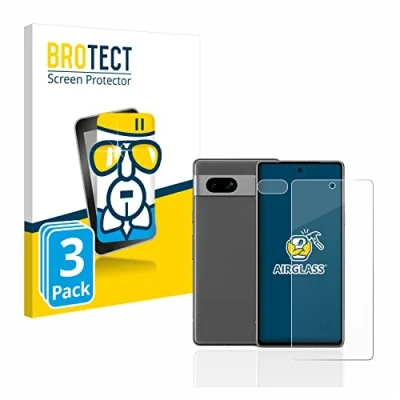 Abbildung von BROTECT Schutzglas für Google Pixel 7a (Display+Kamera) (3 Stück) Schutzfolie Panzer Folie Glas [Extrem Kratzfest 9H, Anti Fingerprint,