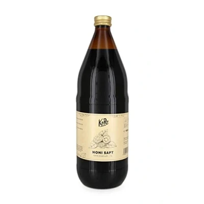 Abbildung von KoRo Bio Noni Saft 1 Liter 100% Direktsaft aus der Frucht in Glasflasche Naturbelassen ohne Zusatz von Zucker